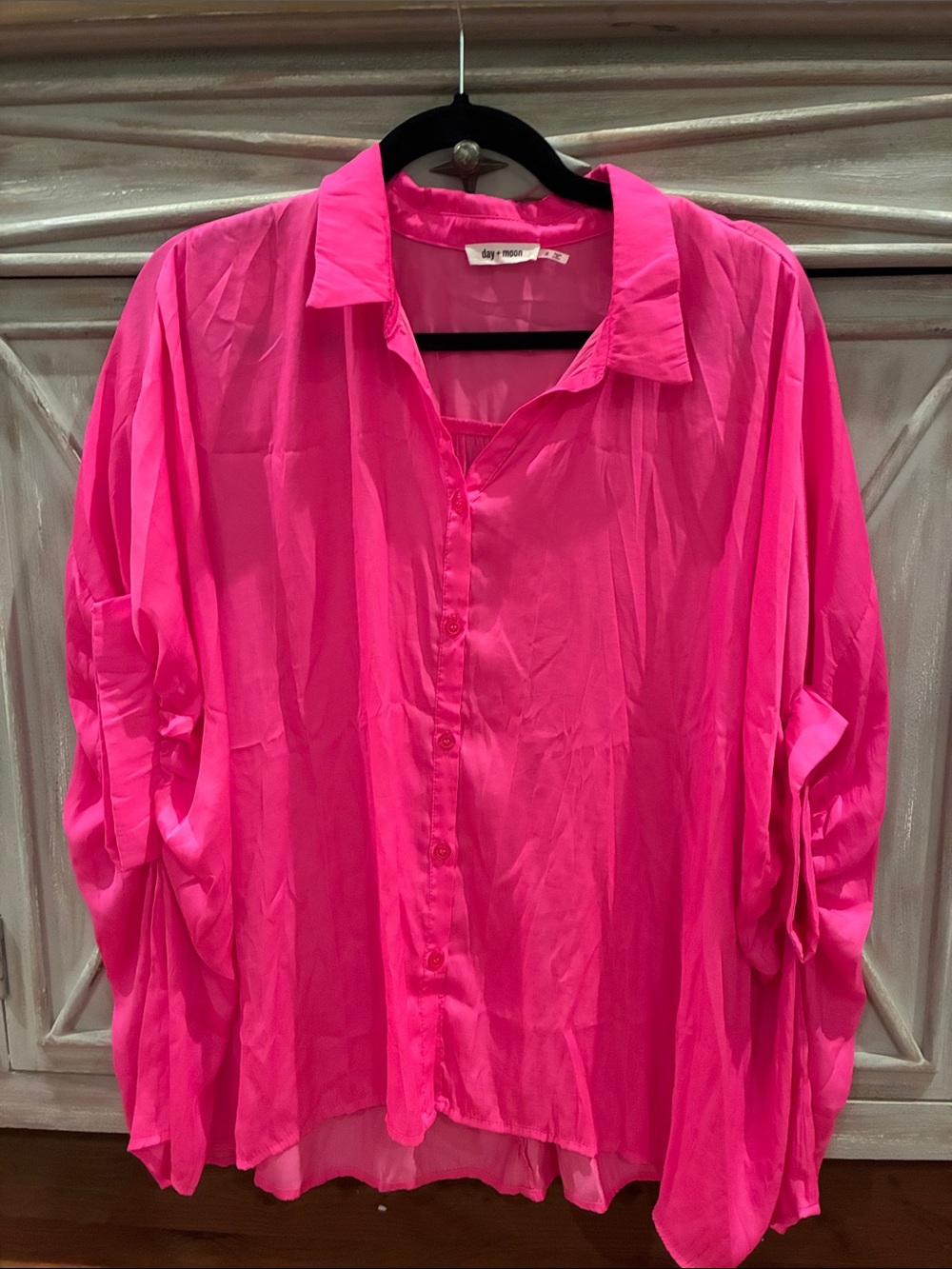 soyaconcept Hot Pink Button-Front Blouse